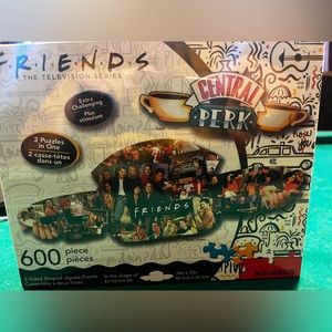 NEW Friends TV Show Central Perk Collage 600 Piece 2 Sided Jigsaw Puzzle SEALED
